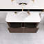 48 po Meuble-lavabo mural simple en noyer foncé flottant avec plateau en marbre artificiel-535989325
