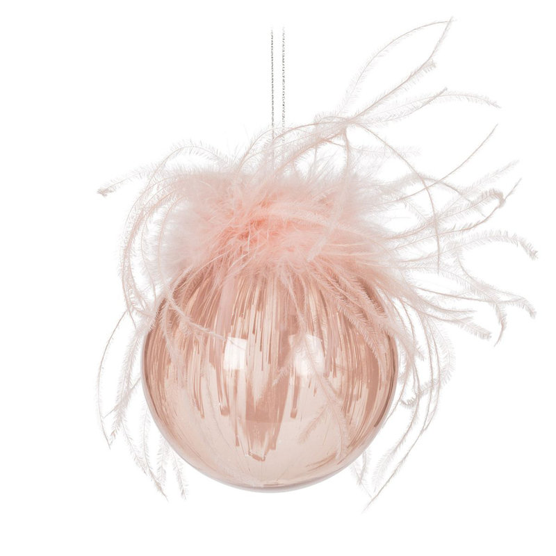 Boule de plumes de Boa sans motif ni couleur unie, Rose
