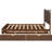 Walnut Queen Platform Bed With Efficient Storage And Twin Xl Pull-Out Superior Capacious Practical Function Pull-Out,