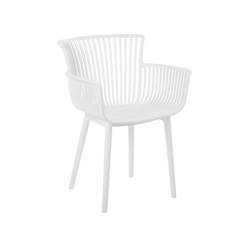Kluesner Patio Dining Dining Chair with Cushion, White