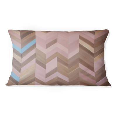 Motif rétro Mid-Century rose et brun - Coussin décoratif imprimé Mid-Century abstrait