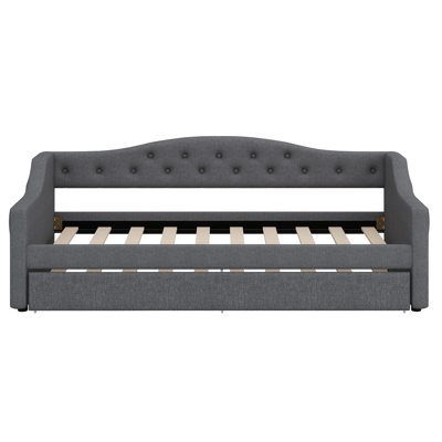 Upholstered Daybed With LED Belt And Trundle