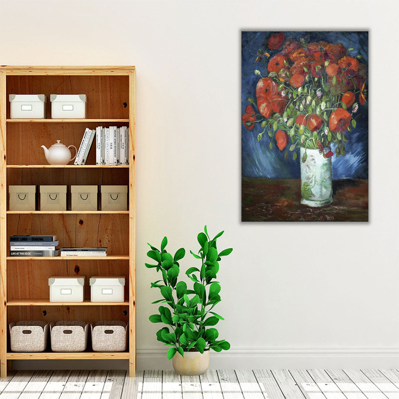 Vase avec coquelicots, 1886 - reproduction d'art sur toile, H 48 po x l 32 po