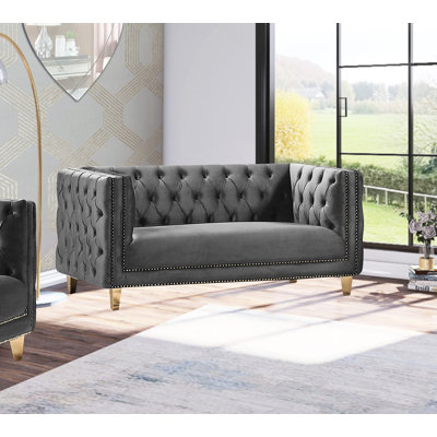 Michelle 66" Velvet Square Arm Sofa