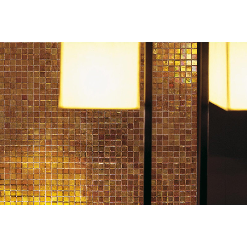 Tangerine 5/8" x 5/8" Glimmer Glass Mosaic