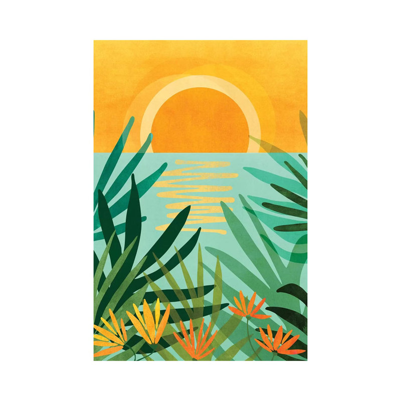 Peaceful Tropics by Modern Tropical - Wrapped Canvas Gallery-Wrapped Canvas Giclée, 66.04 cm H x 45.72 cm W x 3.175 cm D