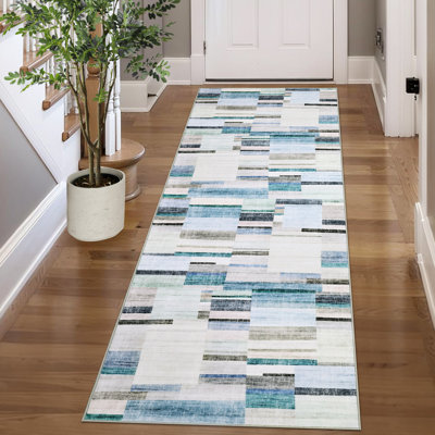 Tapis géométrique antidérapant pour salle de bain
