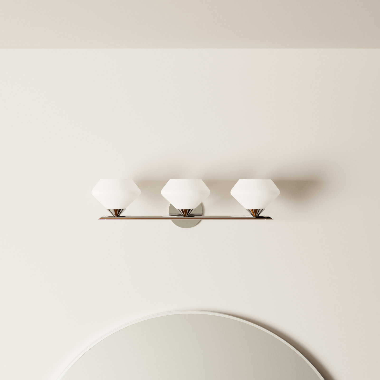 Junius 3 Light Dimmable Vanity Light, Polished Nickel