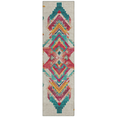 Machine Washable Indoor/Outdoor Chantille ACN2661 Tribal Rug