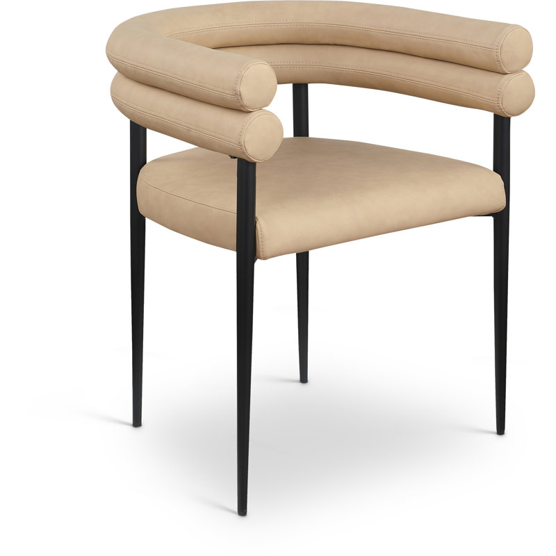Lavina Cilton Vegan Leather Dining Chair, Tan Vegan Leather