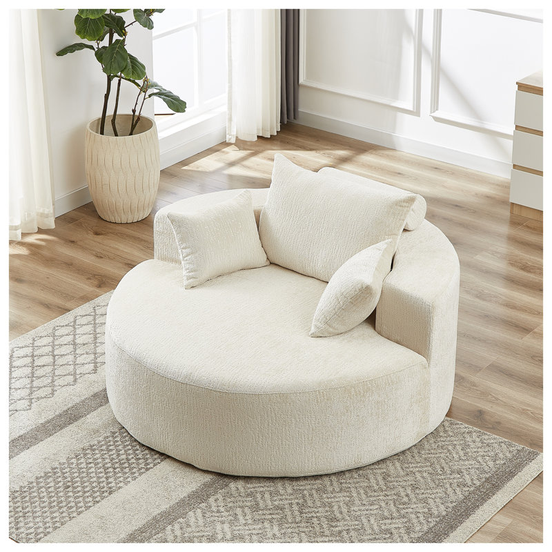 Méridienne ronde en chenille de 55 po - Fluffy