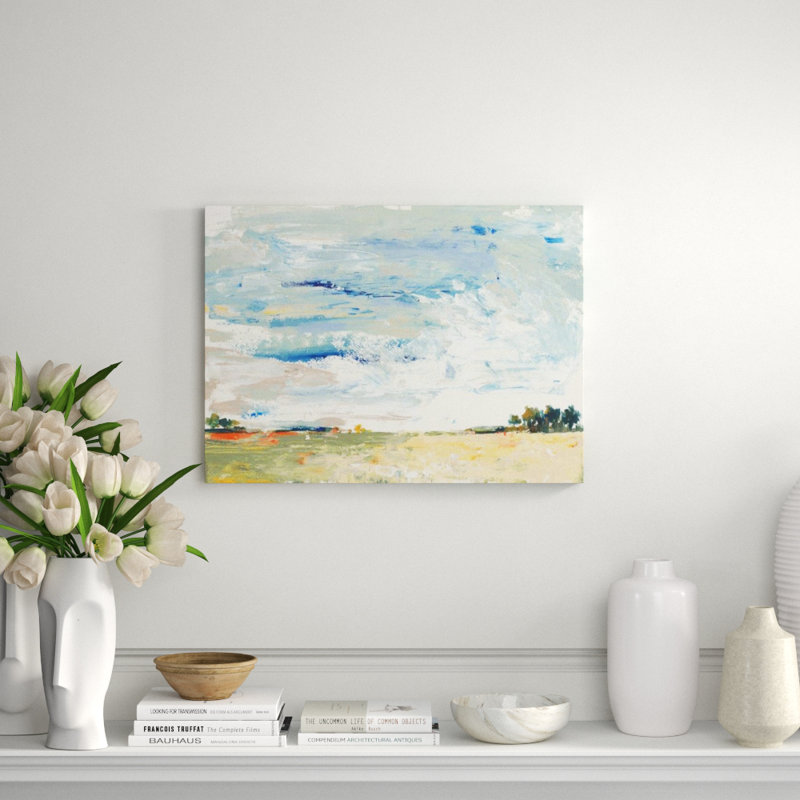 Sunny Pasture Print by Sara Brown, 24" H x 33" W x 1.5" D, Glass Coat