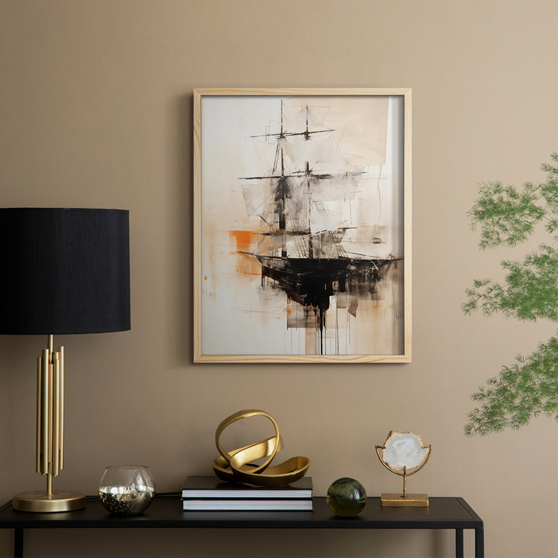 NAUTICAL Series CECXCIX, reproduction d'art encadrée - bois massif, H 30 po x l 24 po