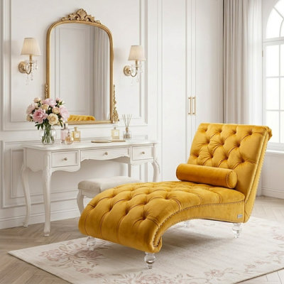 Chaise longue rembourrée en velours Jakolbi Elegant