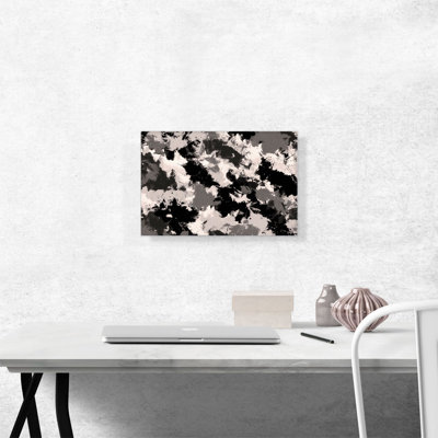 Motif de camouflage noir, gris et blanc - reproduction d'art sur toile tendue