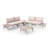 6 Pieces Outdoor Metal Frame Patio Furniture Set-2020425990