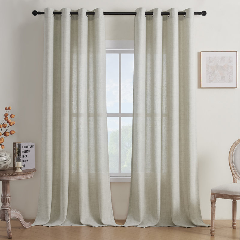 Paire de rideaux semi-transparents Draycott, L 52 po x L 84 po, Taupe