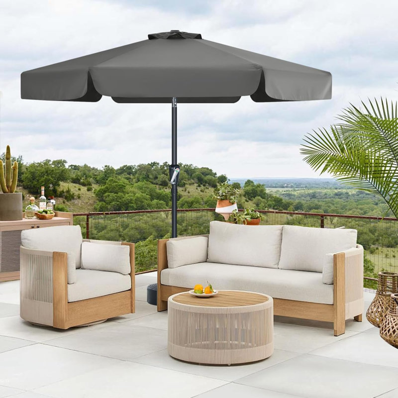 Carmilla 230cm Tilt Market Parasol, Dark Grey