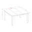 Ensemble de salle à manger 6 pièces comprenant une table carrée avec rallonge papillon et 4 chaises de salle à manger en lin avec banc, 137 x 137 cm, cappuccino-36319412-139192666