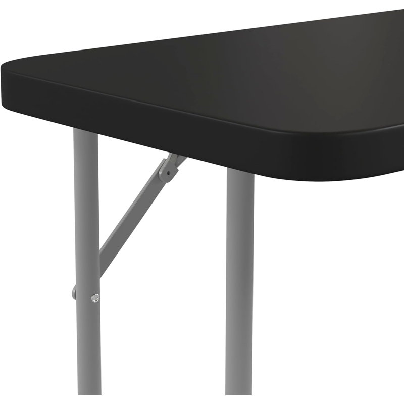 Plastic Folding Table, Long Plastic Training Table For Indoor/Outdoor Events, Black