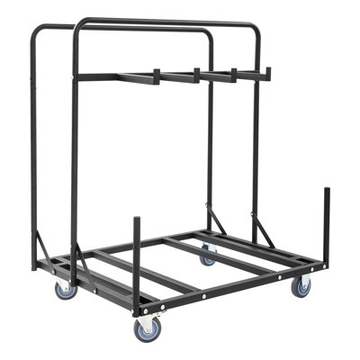 Folding Table And Chair Cart, Folding Round Table Dolly, Heavy-Duty Folding Chair Storage Dolly With Lockable Wheels
