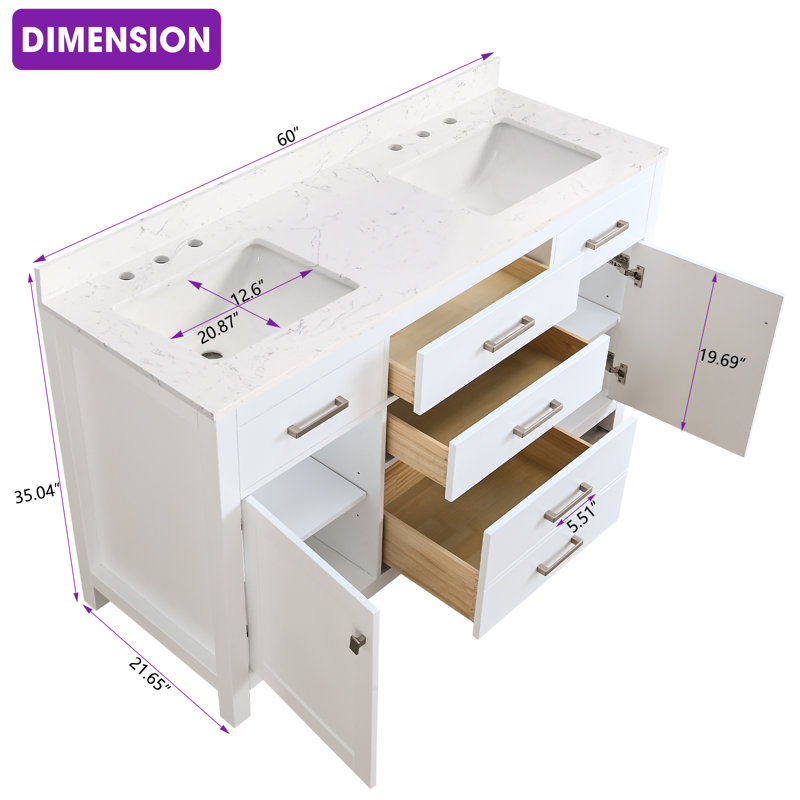 60 Inch Bathroom Vanity With Double Sinks