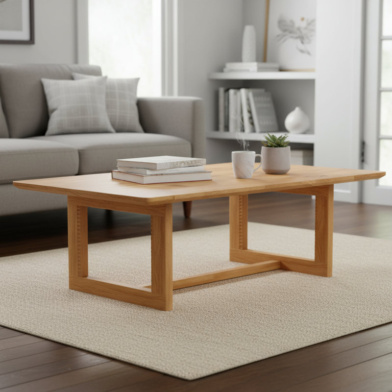 Table à thé rectangulaire en bois massif chinois, imitation rotin et bois massif, peut être utilisée comme table basse / table basse, convient aux petits salons