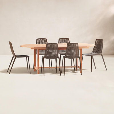 Anautica 79" Teak Patio Dining Set