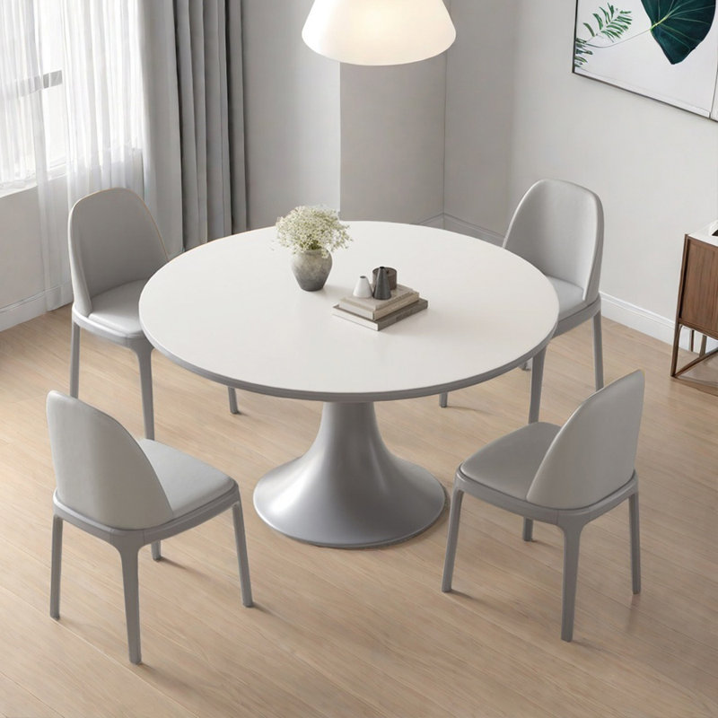 Ensemble de table de salle à manger simple et moderne, H 29,5 po x L 47,2 po x l 47,2 po, Blanc