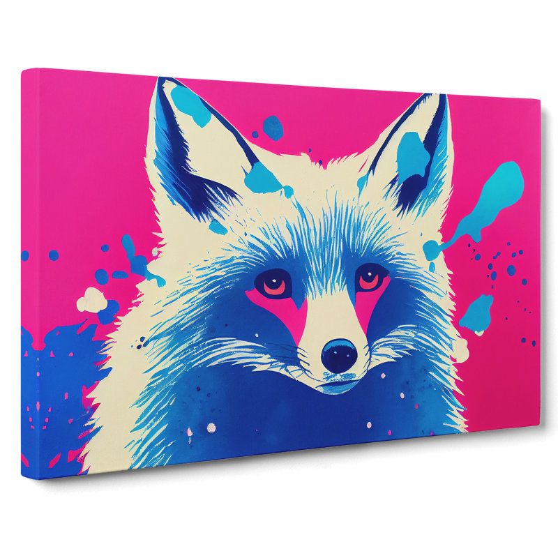 Fox Paint Splatter Vol.1 Abstract - Wrapped Canvas, 40cm H x 60cm W x 3cm D