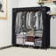Organisateur de rangement portatif 60 po avec 3 rails suspendus pour vêtements noir-1858094023