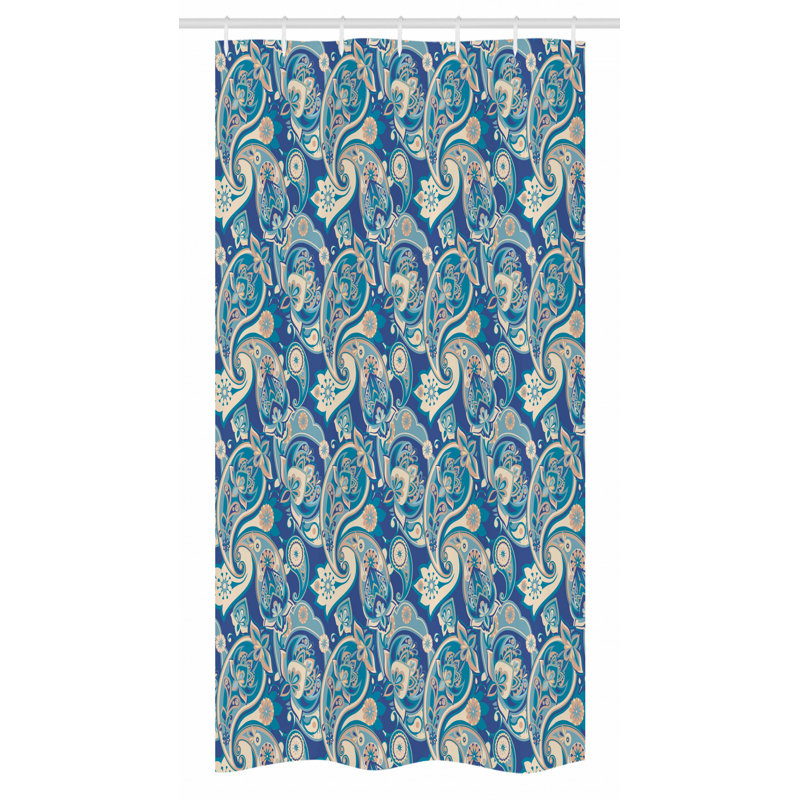 Paisley Shower Curtain with Hooks Included, 36" W x 72" L