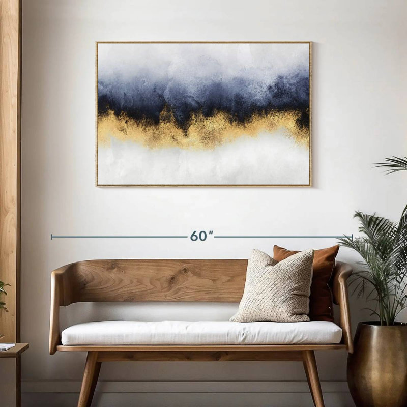 Ciel I, Cadre flottant en bois naturel, 43 po x 29 po