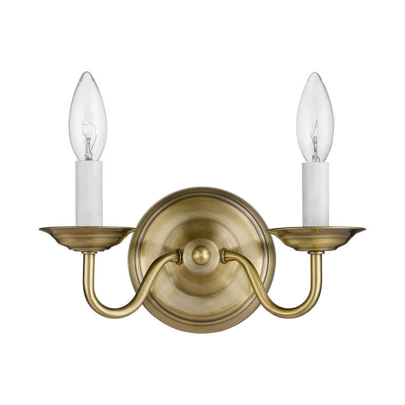 Benedetto Steel Flush Mounted Sconce, Antique Brass