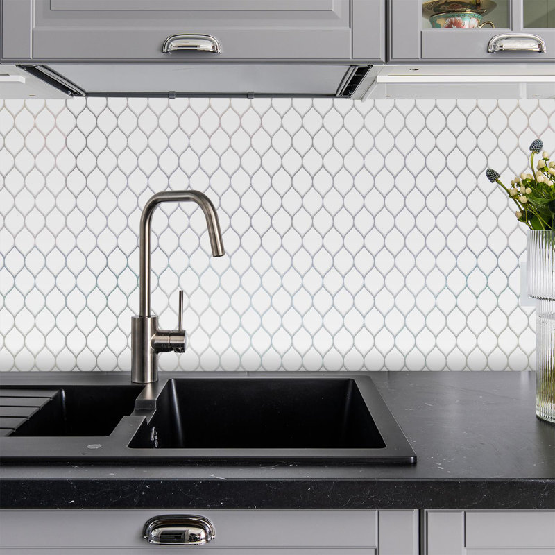 15.5cm W x 30.5cm L Aluminum Peel and Stick Mosaic Tile