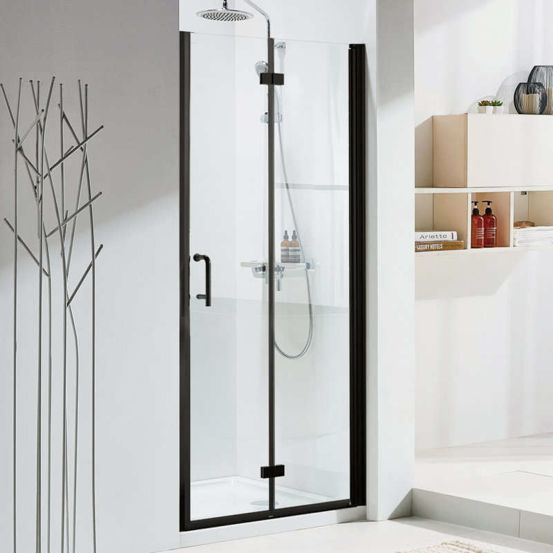 72 in. H Shower Door, Black, 36"  W