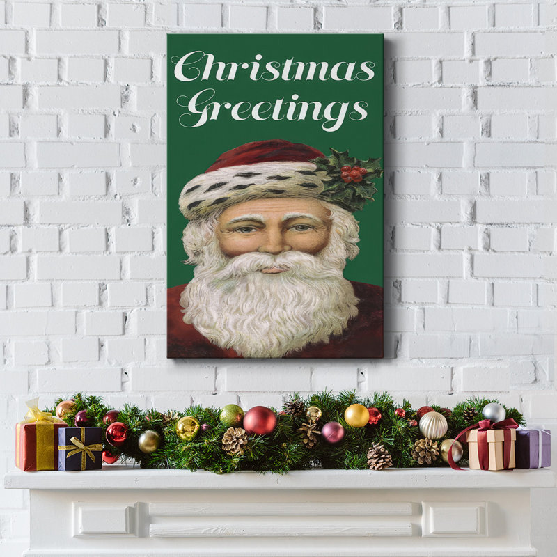 Père Noël rétro I, H 18 po x l 12 po x P 1,5 po