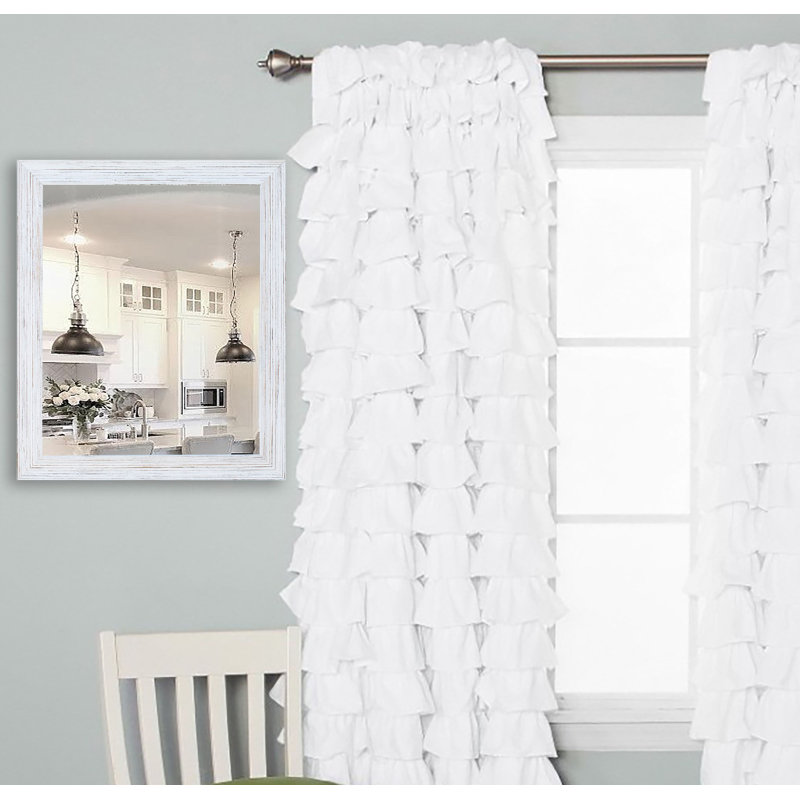 Miroir de coiffeuse Levon, H 31,5 po x l 26,5 po, Blanc rustique