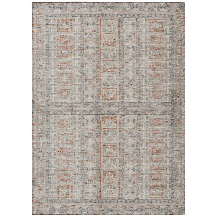 Machine Washable Indoor/Outdoor Brathwaite ACN2173 Striped Rug