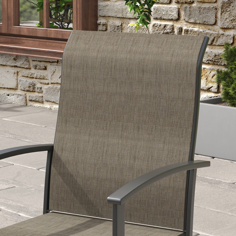 6-Person Patio Dining Set With Swivel Chairs, Black/Brown