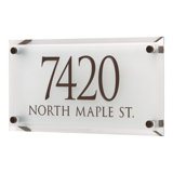 Frosted Beveled Crystal Trajan Engraved 2-Line Address Sign
