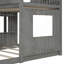 Lit superposé simple en bois sur lit double, lit mezzanine avec maisonnette, maison de campagne, échelle et garde-corps-1897476646