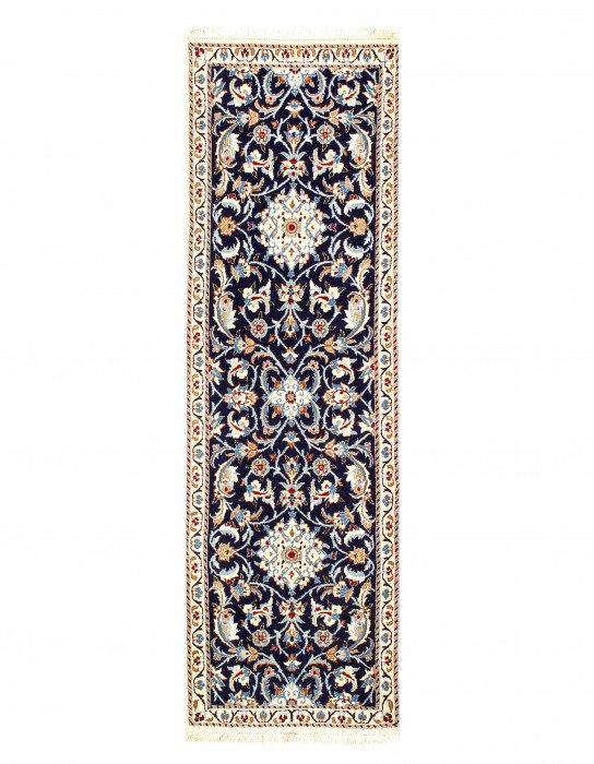 One-of-a-Kind Rectangle 2' X 6'2'' Runner Wool & Silk Area Rug in Navy Blue