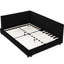 Lit tapissier double avec velours - Structure solide et stable pour salon noir avec structure pour