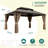 Hardtop Double Roof Aluminum Patio Gazebo with Netting & Curtains-108487388