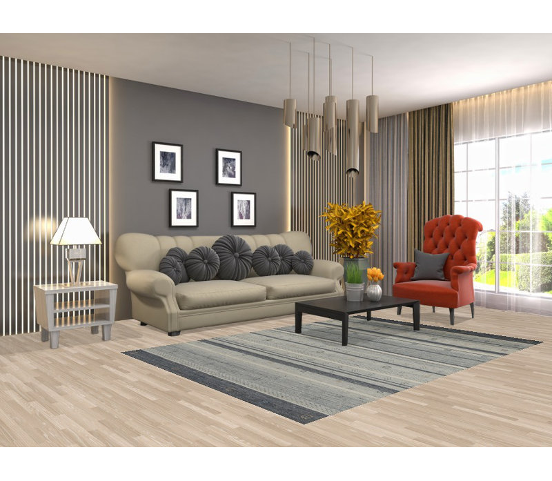 Tapis indien en laine fait à la main de style Gabbeh 5 x 8