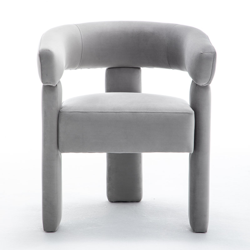 Light-Luxury Velvet Dining Chair, Gray