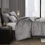 Édredon pour grand lit 7 pièces gris en diagonale avec literie élégante-124961197