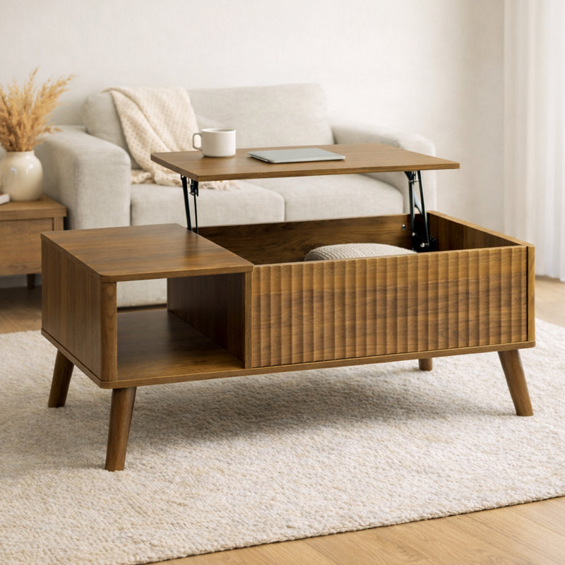 Lift Top Four Leg Coffee Table with Storage