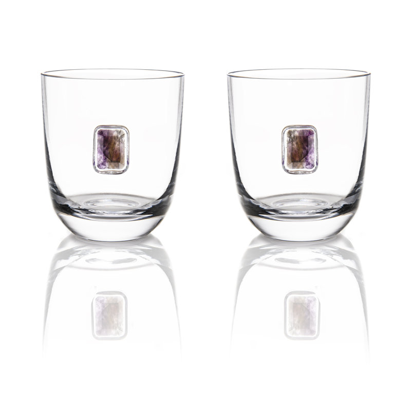 11,0 oz. Verre en cristal sans plomb, Transparent / améthyste